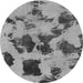 Round Machine Washable Abstract Gray Modern Rug, wshabs1145gry