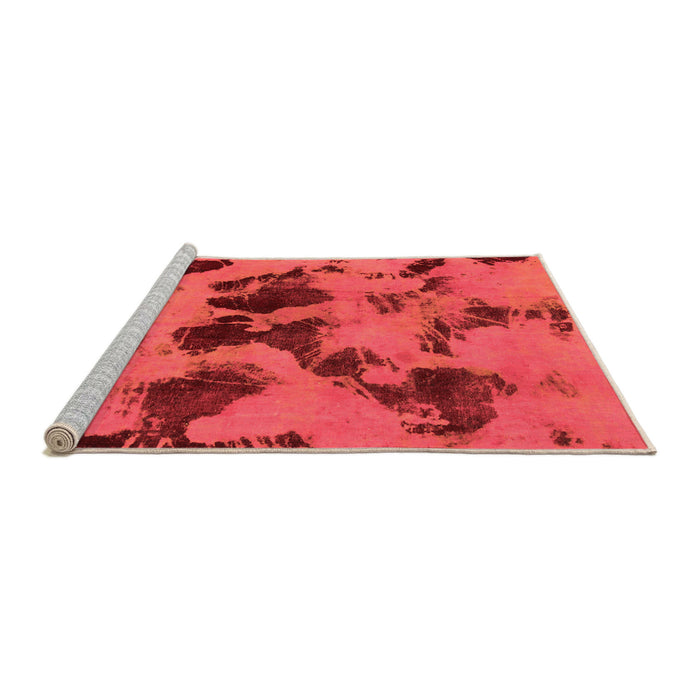 Sideview of Machine Washable Abstract Orange Modern Area Rugs, wshabs1145org