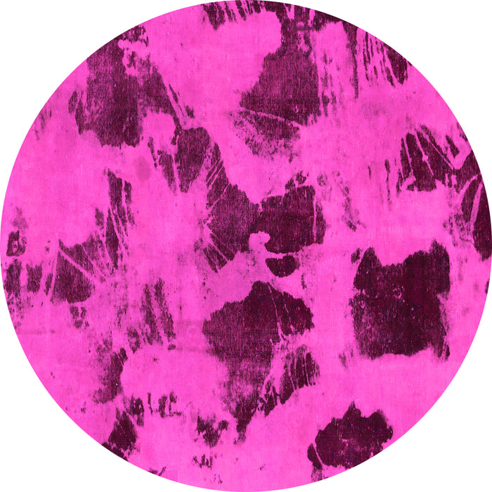 Round Abstract Pink Modern Rug, abs1145pnk