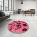 Abstract Violet Red Pink Modern Rug in a Bedroom, abs1145