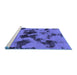 Sideview of Machine Washable Abstract Blue Modern Rug, wshabs1145blu