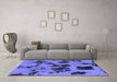 Machine Washable Abstract Blue Modern Rug in a Living Room, wshabs1145blu