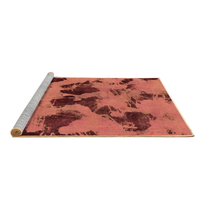 Sideview of Machine Washable Abstract Brown Modern Rug, wshabs1145brn