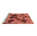 Sideview of Machine Washable Abstract Brown Modern Rug, wshabs1145brn