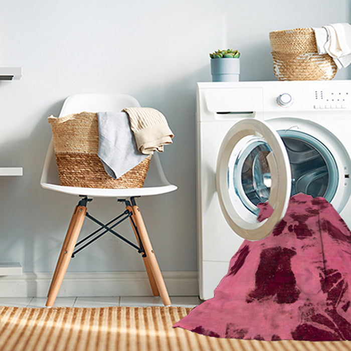 Machine Washable Abstract Violet Red Pink Rug in a Washing Machine, wshabs1145