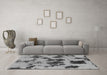 Machine Washable Abstract Gray Modern Rug in a Living Room,, wshabs1145gry