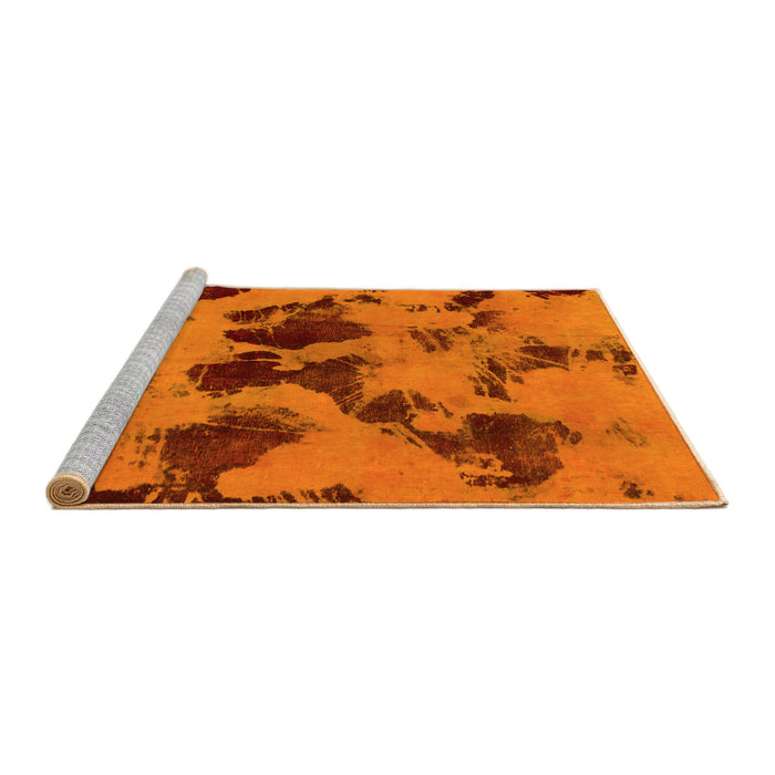 Sideview of Machine Washable Abstract Yellow Modern Rug, wshabs1145yw