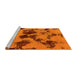 Sideview of Machine Washable Abstract Yellow Modern Rug, wshabs1145yw