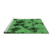Sideview of Machine Washable Abstract Emerald Green Modern Area Rugs, wshabs1145emgrn