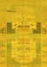 Machine Washable Abstract Yellow Modern Rug, wshabs1146yw