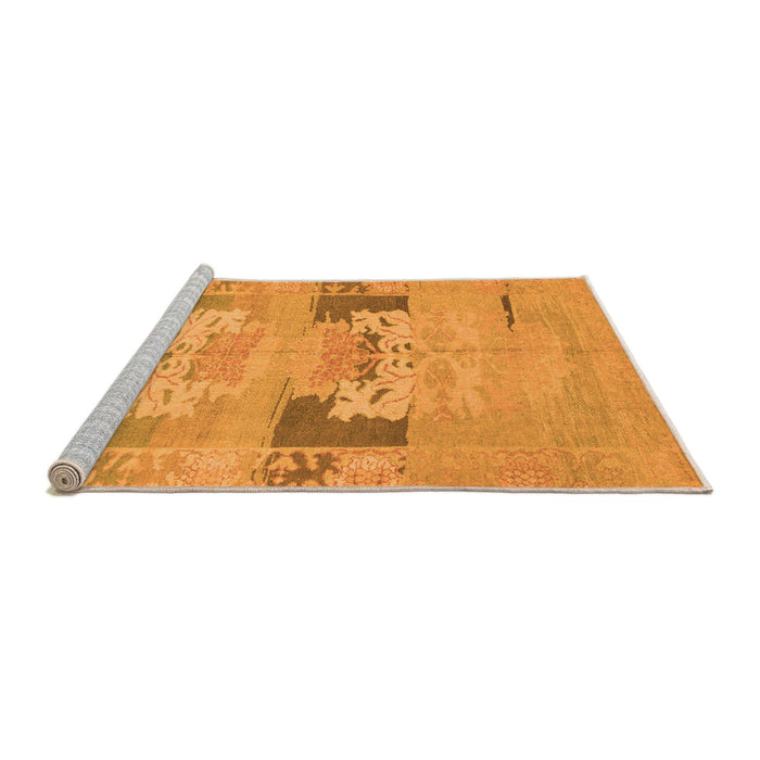 Sideview of Machine Washable Abstract Orange Modern Area Rugs, wshabs1146org