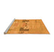 Sideview of Machine Washable Abstract Orange Modern Area Rugs, wshabs1146org