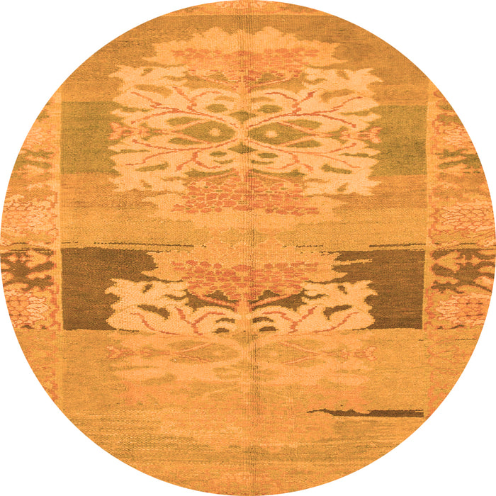 Round Abstract Orange Modern Rug, abs1146org
