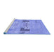 Sideview of Machine Washable Abstract Blue Modern Rug, wshabs1146blu