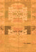 Machine Washable Abstract Orange Modern Area Rugs, wshabs1146org