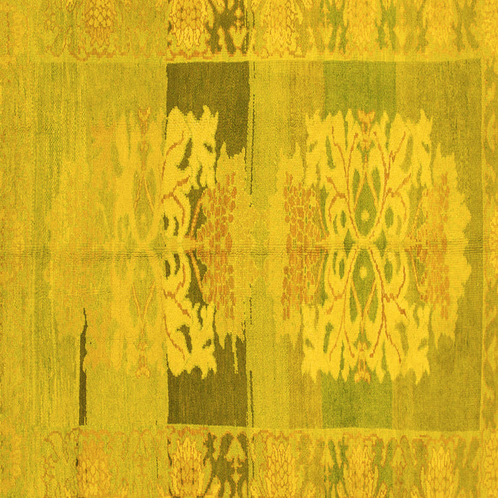 Square Abstract Yellow Modern Rug, abs1146yw