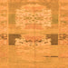 Square Machine Washable Abstract Orange Modern Area Rugs, wshabs1146org