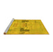 Sideview of Machine Washable Abstract Yellow Modern Rug, wshabs1146yw