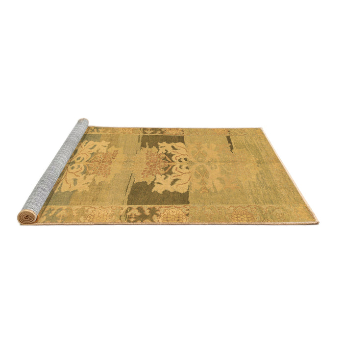 Sideview of Machine Washable Abstract Brown Modern Rug, wshabs1146brn