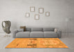 Machine Washable Abstract Orange Modern Area Rugs in a Living Room, wshabs1146org