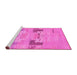 Sideview of Machine Washable Abstract Pink Modern Rug, wshabs1146pnk