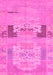 Machine Washable Abstract Pink Modern Rug, wshabs1146pnk