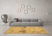 Machine Washable Abstract Brown Modern Rug in a Living Room,, wshabs1146brn