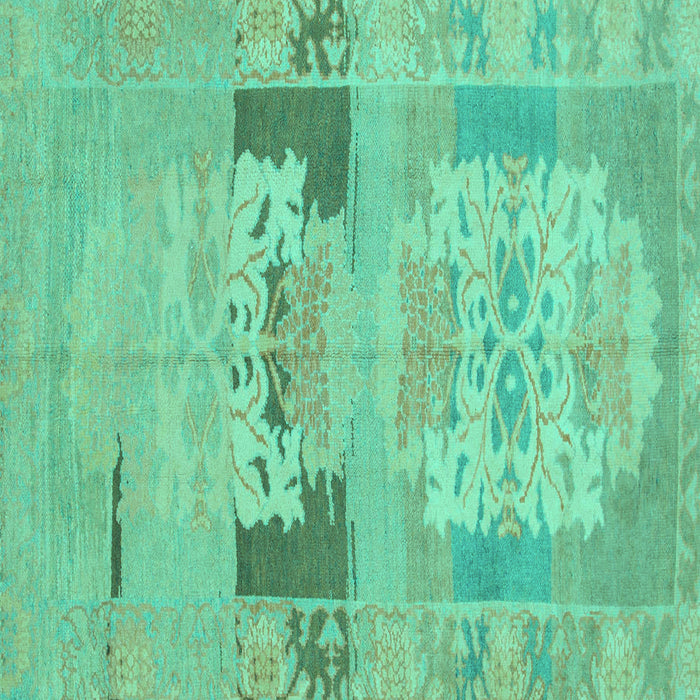Square Abstract Turquoise Modern Rug, abs1146turq