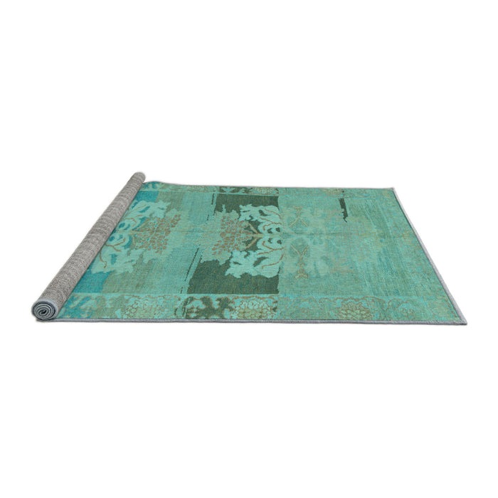 Sideview of Machine Washable Abstract Light Blue Modern Rug, wshabs1146lblu