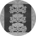 Round Machine Washable Abstract Gray Modern Rug, wshabs1147gry