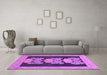 Machine Washable Abstract Purple Modern Area Rugs in a Living Room, wshabs1147pur