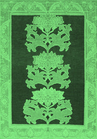 Abstract Emerald Green Modern Rug, abs1147emgrn