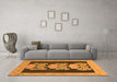 Machine Washable Abstract Orange Modern Area Rugs in a Living Room, wshabs1147org