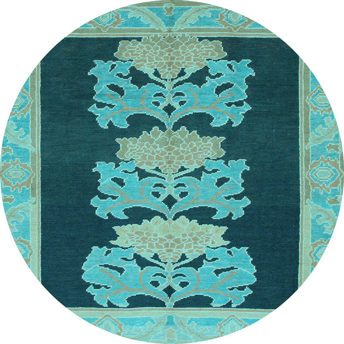 Round Machine Washable Abstract Light Blue Modern Rug, wshabs1147lblu