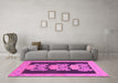 Machine Washable Abstract Pink Modern Rug in a Living Room, wshabs1147pnk