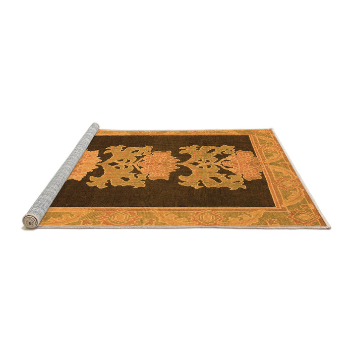 Sideview of Machine Washable Abstract Orange Modern Area Rugs, wshabs1147org