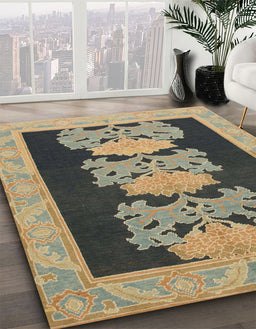 Machine Washable Abstract Coffee Brown Rug in a Family Room, wshabs1147
