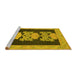 Sideview of Machine Washable Abstract Yellow Modern Rug, wshabs1147yw