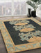 Abstract Coffee Brown Modern Rug in Family Room, abs1147