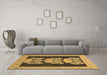 Machine Washable Abstract Brown Modern Rug in a Living Room,, wshabs1147brn