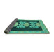 Sideview of Abstract Turquoise Modern Rug, abs1147turq