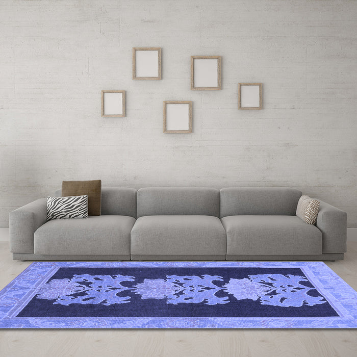 Machine Washable Abstract Blue Modern Rug in a Living Room, wshabs1147blu