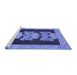 Sideview of Machine Washable Abstract Blue Modern Rug, wshabs1147blu