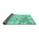 Sideview of Abstract Turquoise Modern Rug, abs1148turq