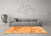 Machine Washable Abstract Orange Modern Rug, wshabs1148org