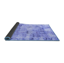 Sideview of Abstract Blue Modern Rug, abs1148blu