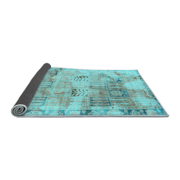 Sideview of Abstract Light Blue Modern Rug, abs1148lblu