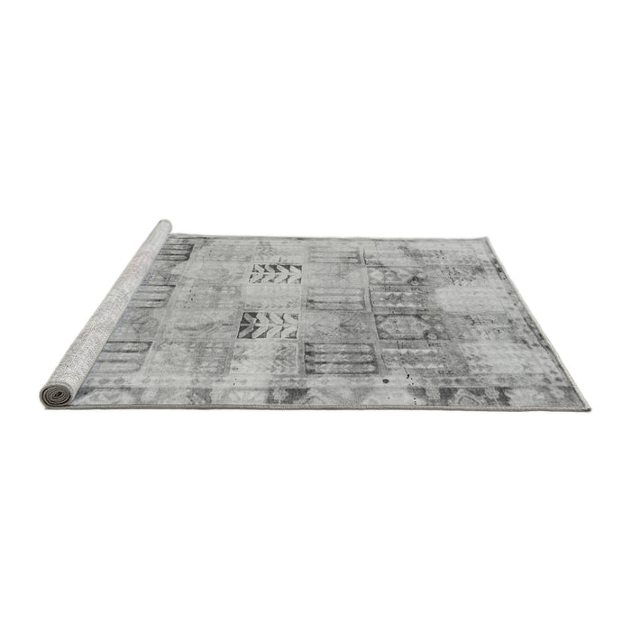 Sideview of Machine Washable Abstract Gray Modern Rug, wshabs1148gry