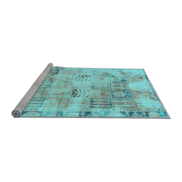 Sideview of Machine Washable Abstract Light Blue Modern Rug, wshabs1148lblu