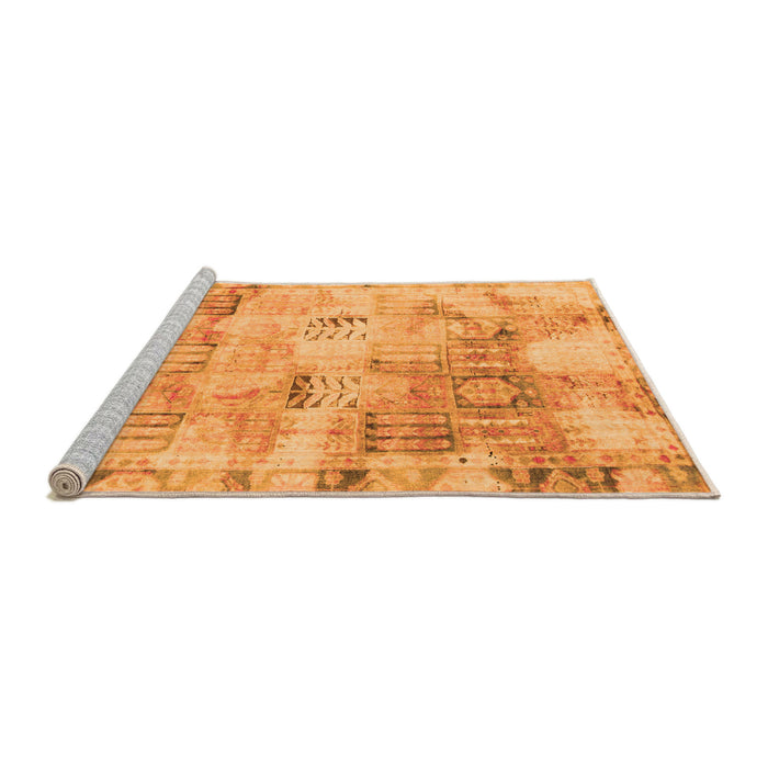 Sideview of Machine Washable Abstract Orange Modern Area Rugs, wshabs1148org